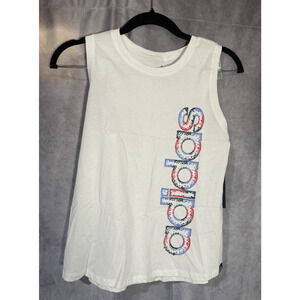 adidas Big Girls Waist Length Sleeveless Tank Top White Size Large 14 NWT